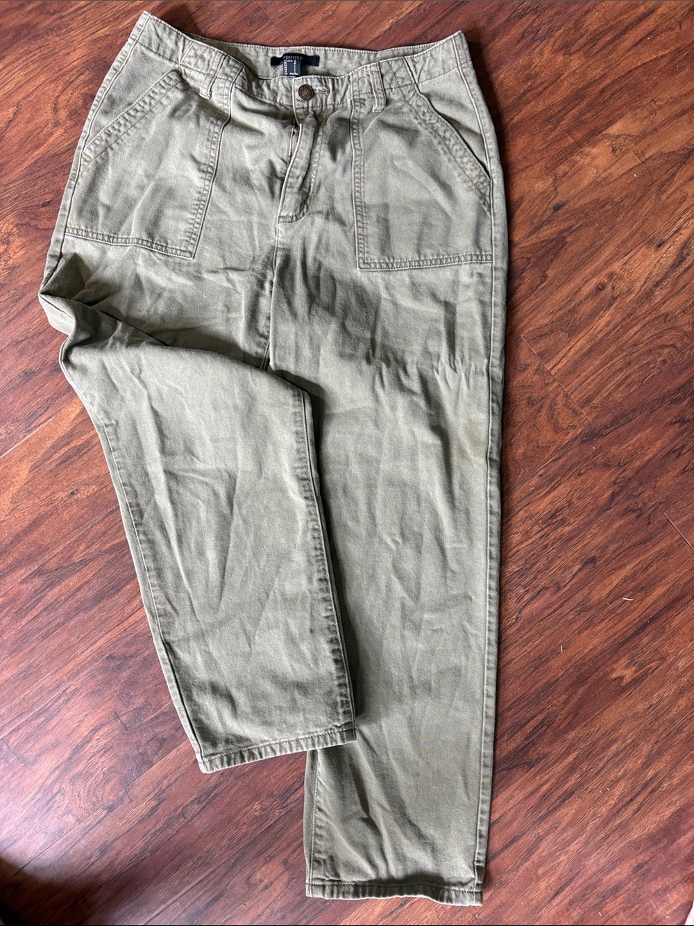 Forever 21 Olive Green High-Rise Utility Chinos